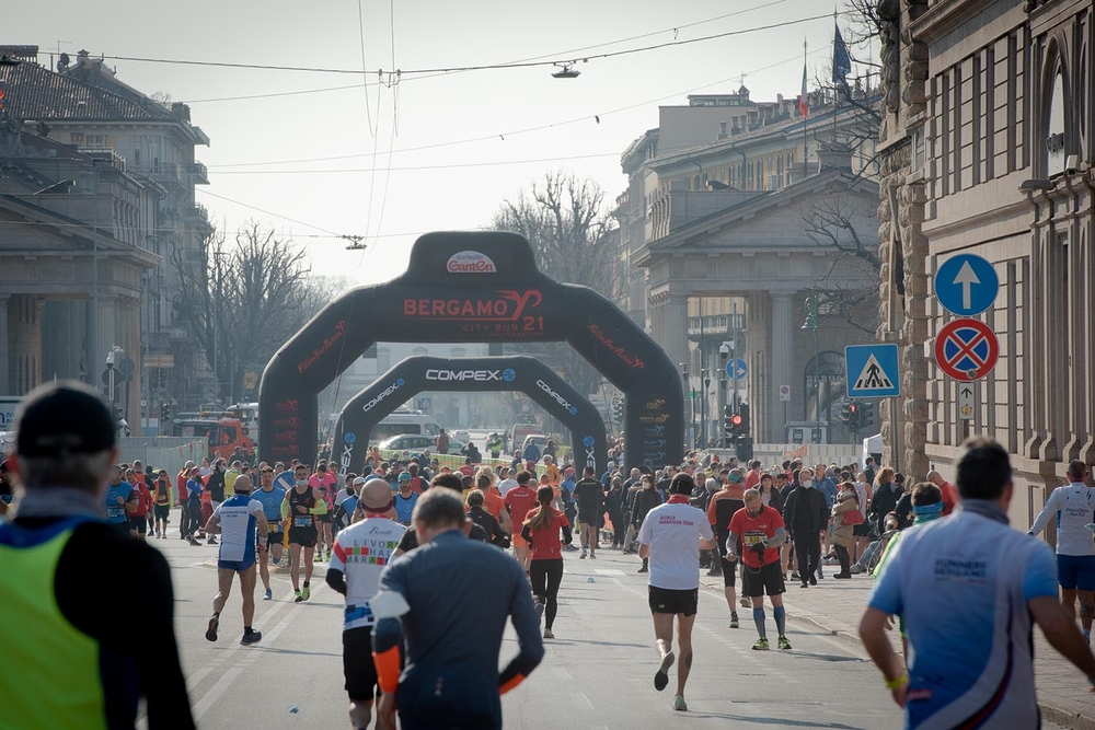 Bergamo - ci si scalda prima della partenza