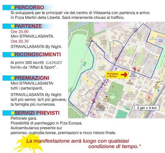 Percorso e indicazioni della StraVillasanta by Night 2024