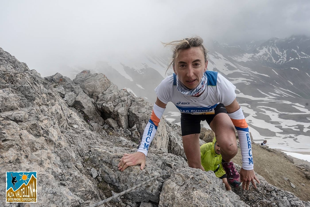 La nostra campionessa Francesca in azione in un passaggio tecnico alla Livigno skyMarathon